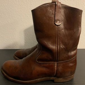Red Wing PECOS Pull-On Boots Brown Leather Men's 10.5 C WIDE Made In USA.